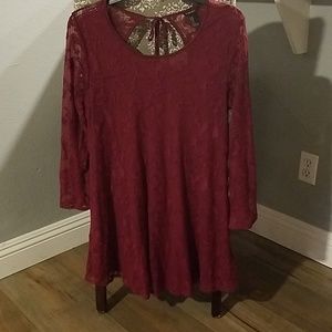 Forever 21 lace A line long sleeve dress